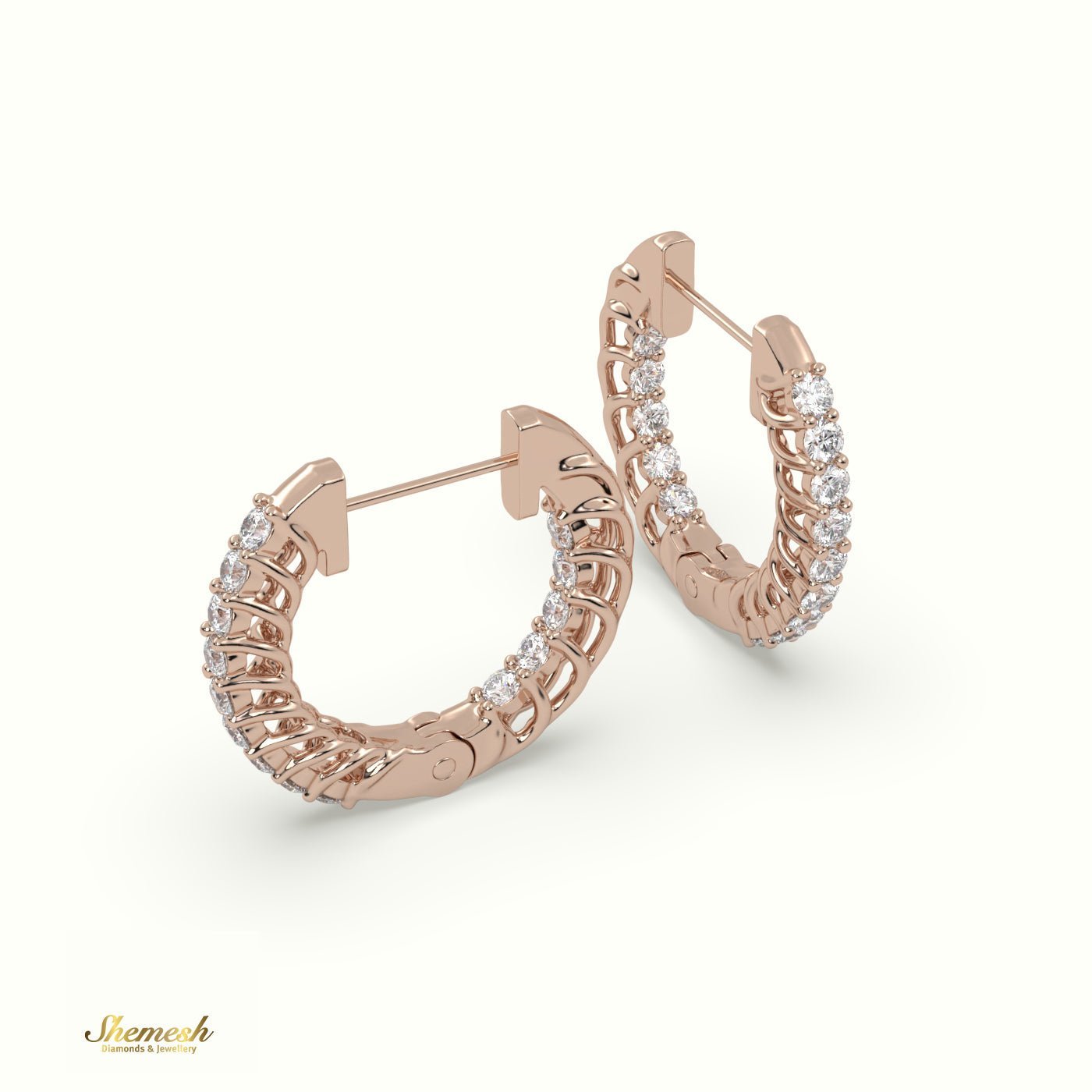 18K Gold Inside - Out Hoop Earrings - shemesh_diamonds