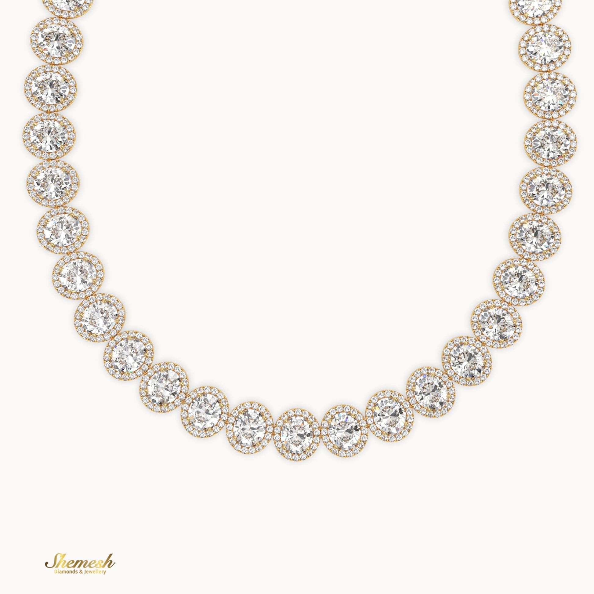 18K Gold Eternity Oval Shaped Diamond Necklace - shemesh diamonds