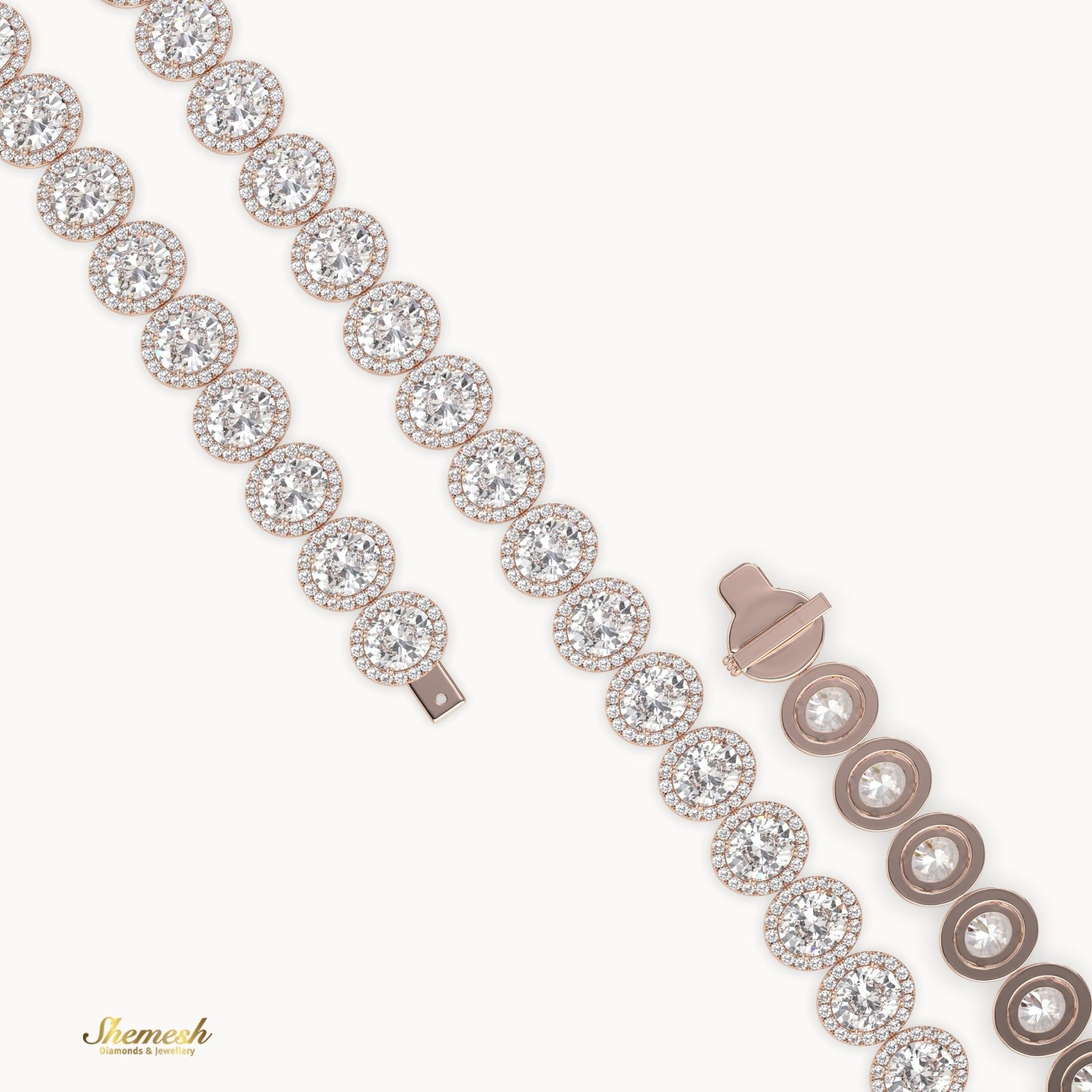 18K Gold Eternity Oval Shaped Diamond Necklace - shemesh diamonds