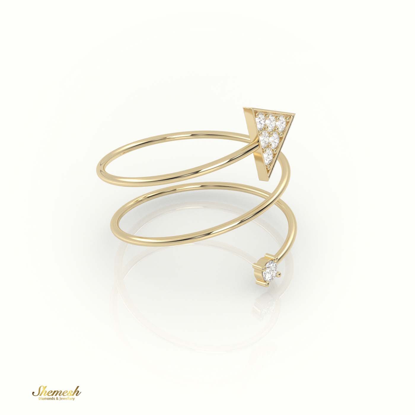 18K Gold Round Diamond Spiral Design Ring - shemesh_diamonds