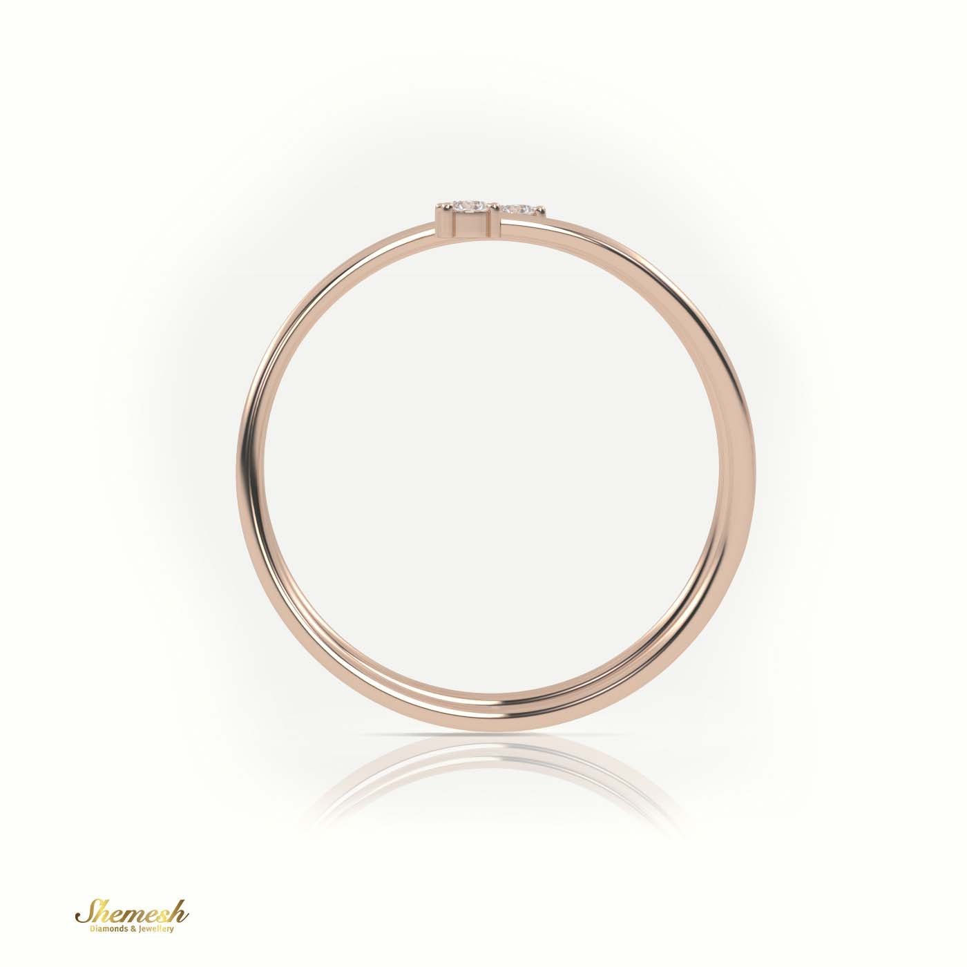 18K Gold Round Cut Diamond Spiral Ring with 4 Prongs - shemesh_diamonds