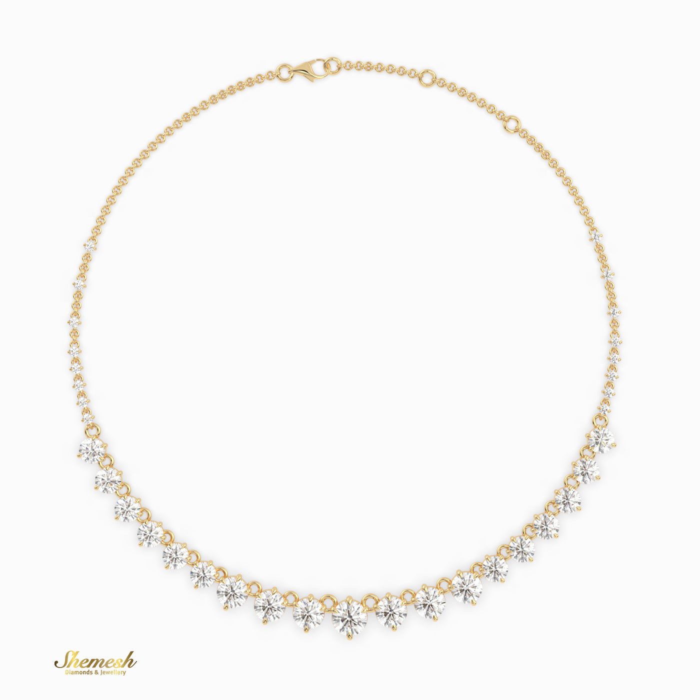 18K Gold Round Diamond Station Bracelet - shemesh_diamonds