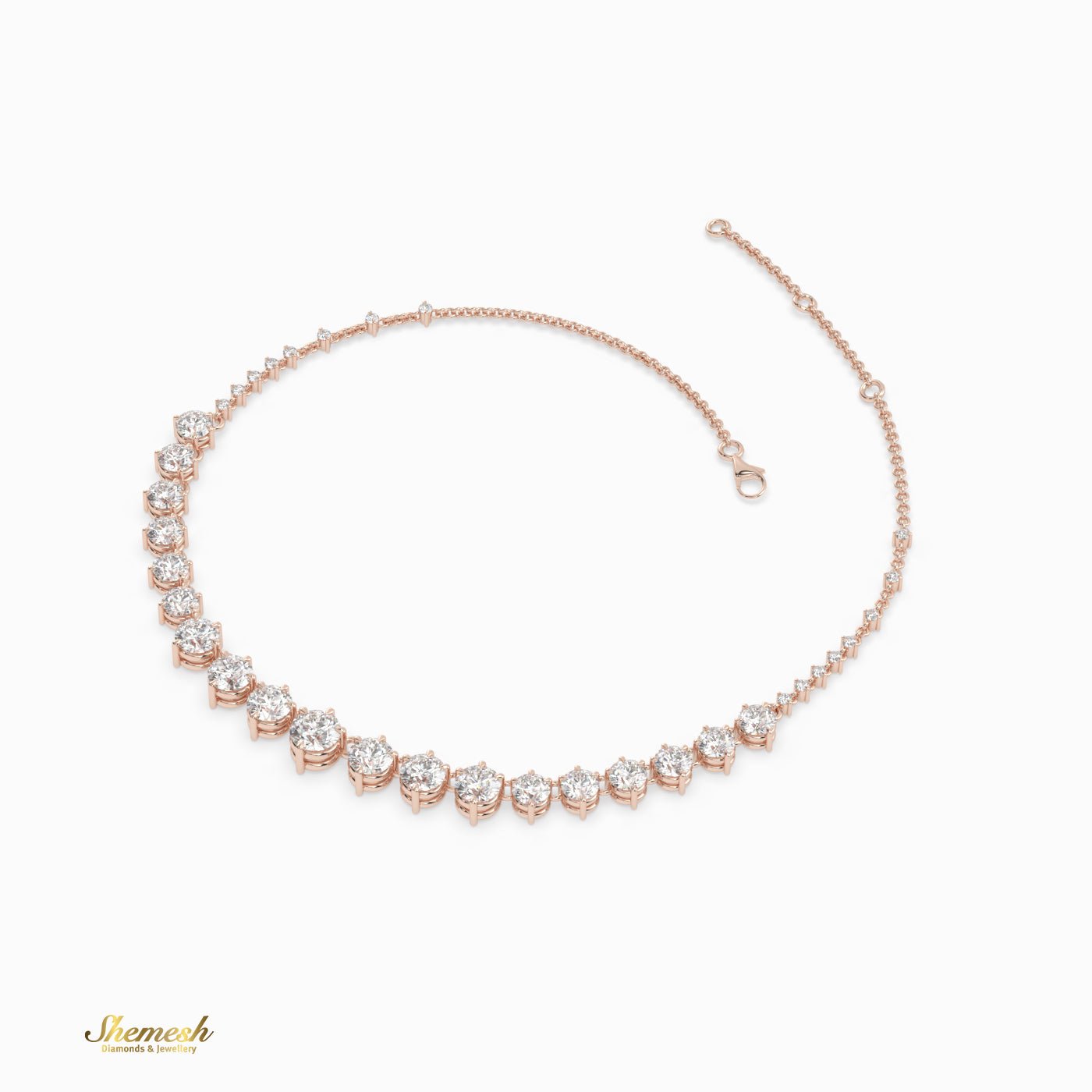 18K Gold Round Diamond Station Bracelet - shemesh_diamonds