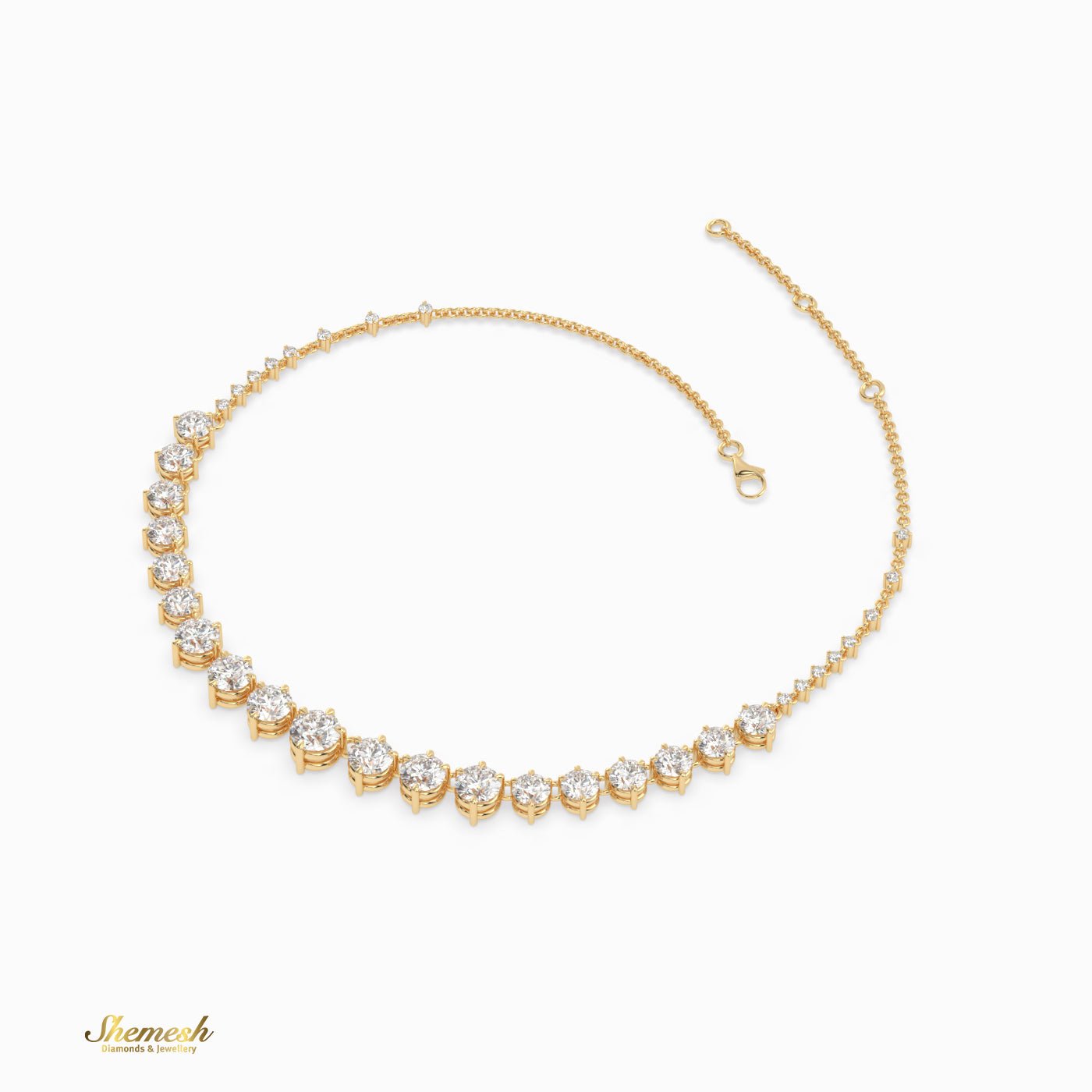 18K Gold Round Diamond Station Bracelet - shemesh_diamonds