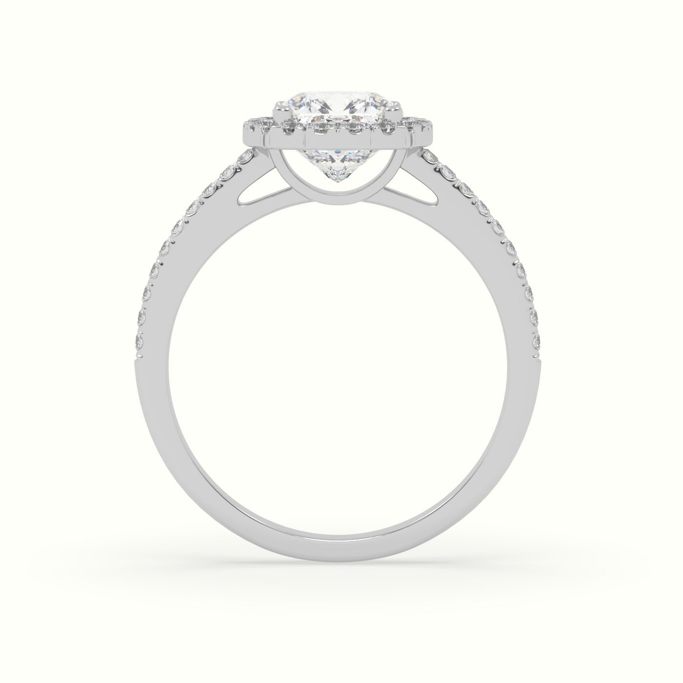 18k Gold Cushion Cut Halo Engagement Ring - shemesh_diamonds
