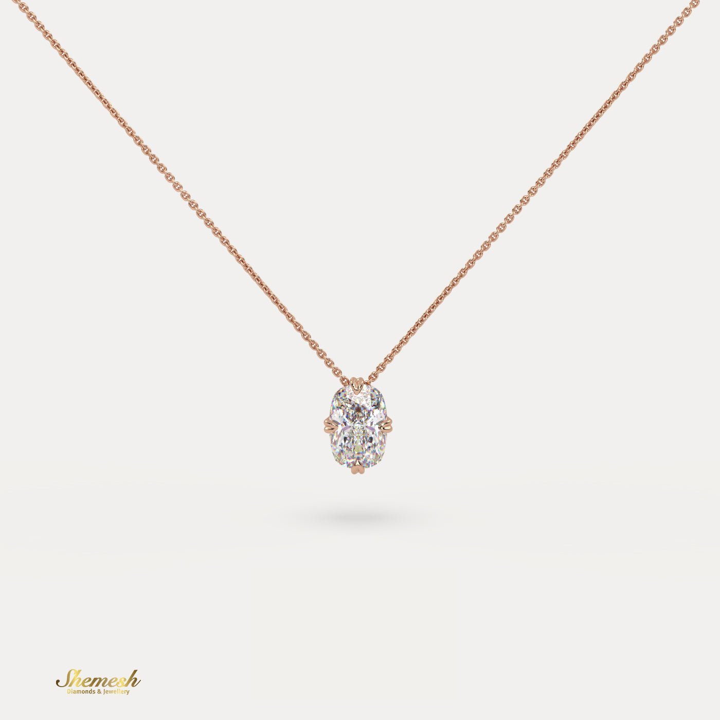 18K Gold 0.50 ct Cushion Diamond Solitaire Pendant - shemesh_diamonds