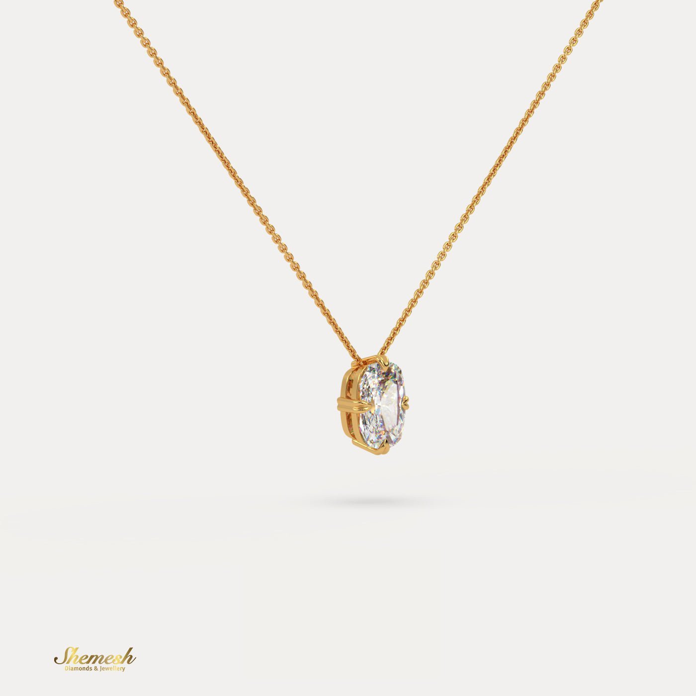 18K Gold 0.50 ct Cushion Diamond Solitaire Pendant - shemesh_diamonds