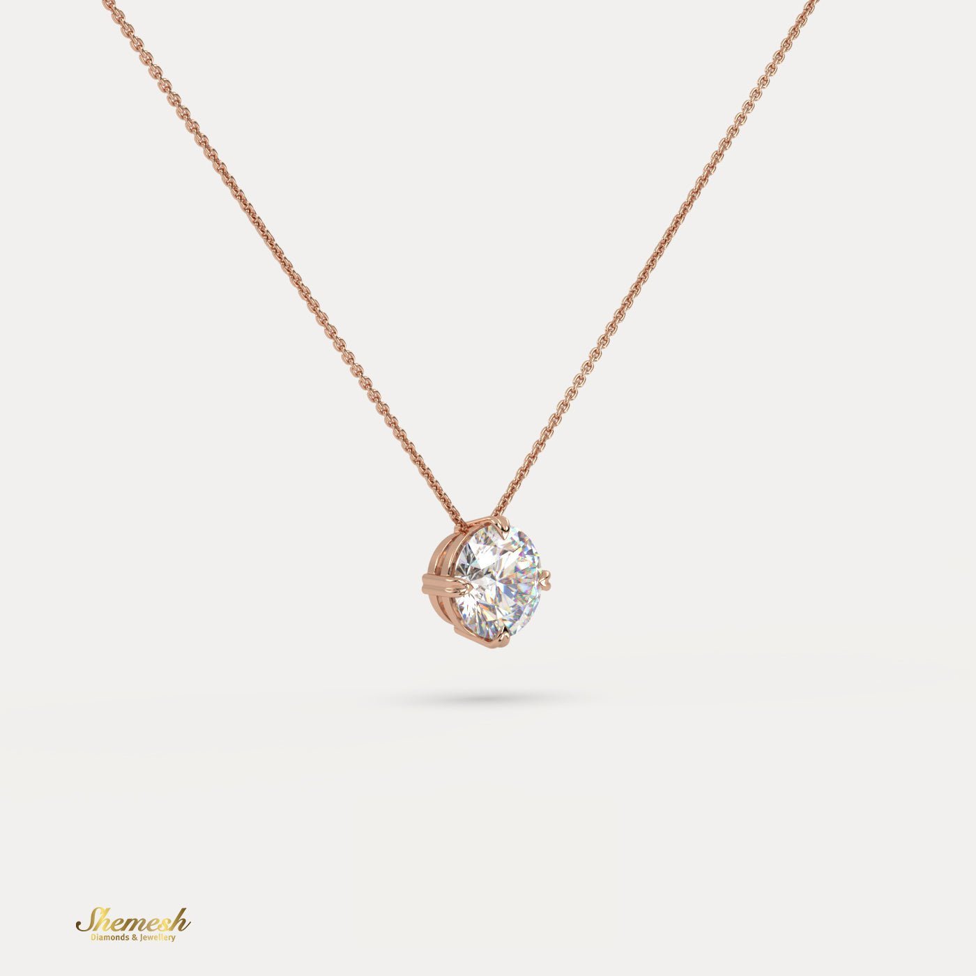 18K Gold 0.50 ct Solitaire Round Diamond Pendant - shemesh_diamonds