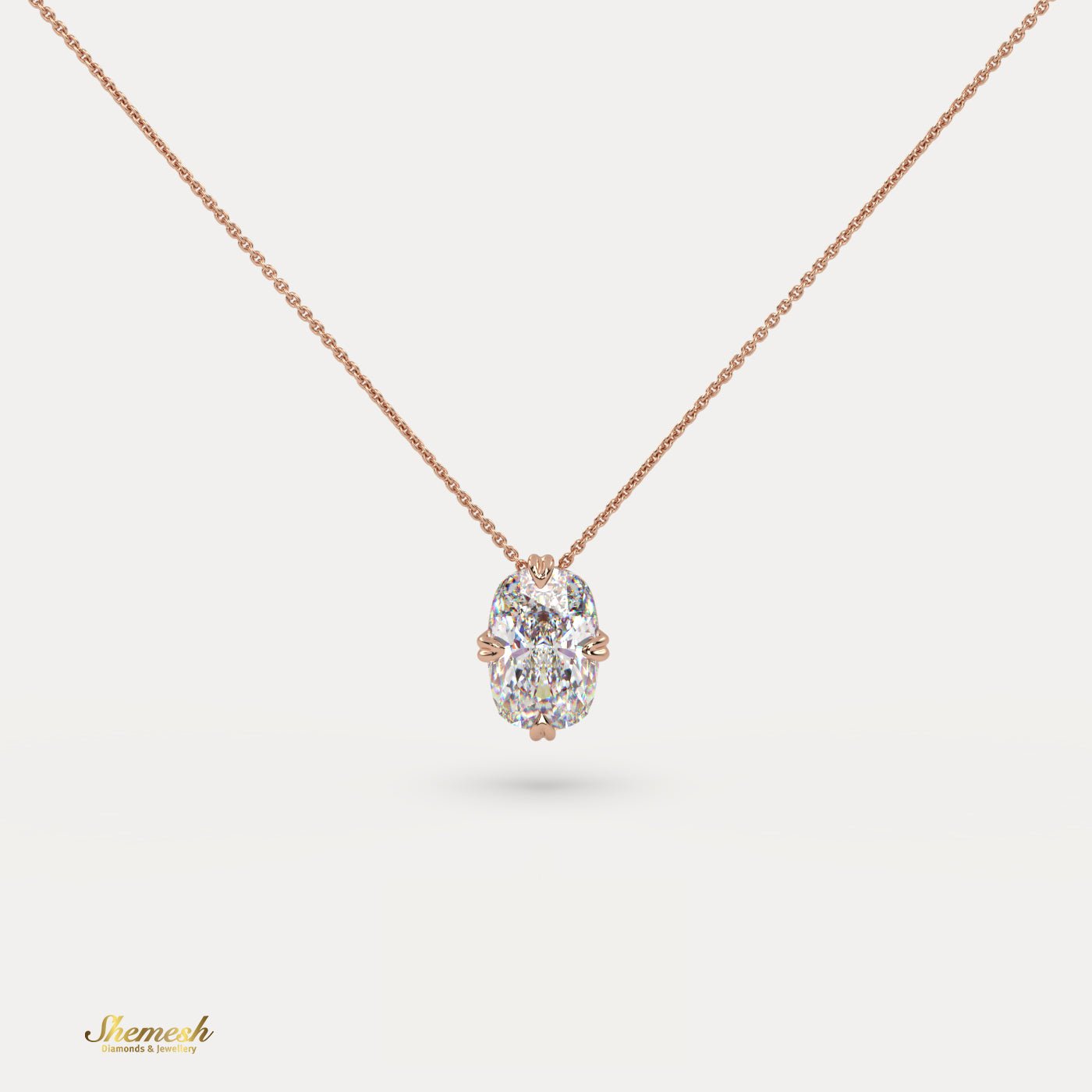 18K Gold 1.00 ct Cushion Diamond Solitaire Pendant - shemesh_diamonds