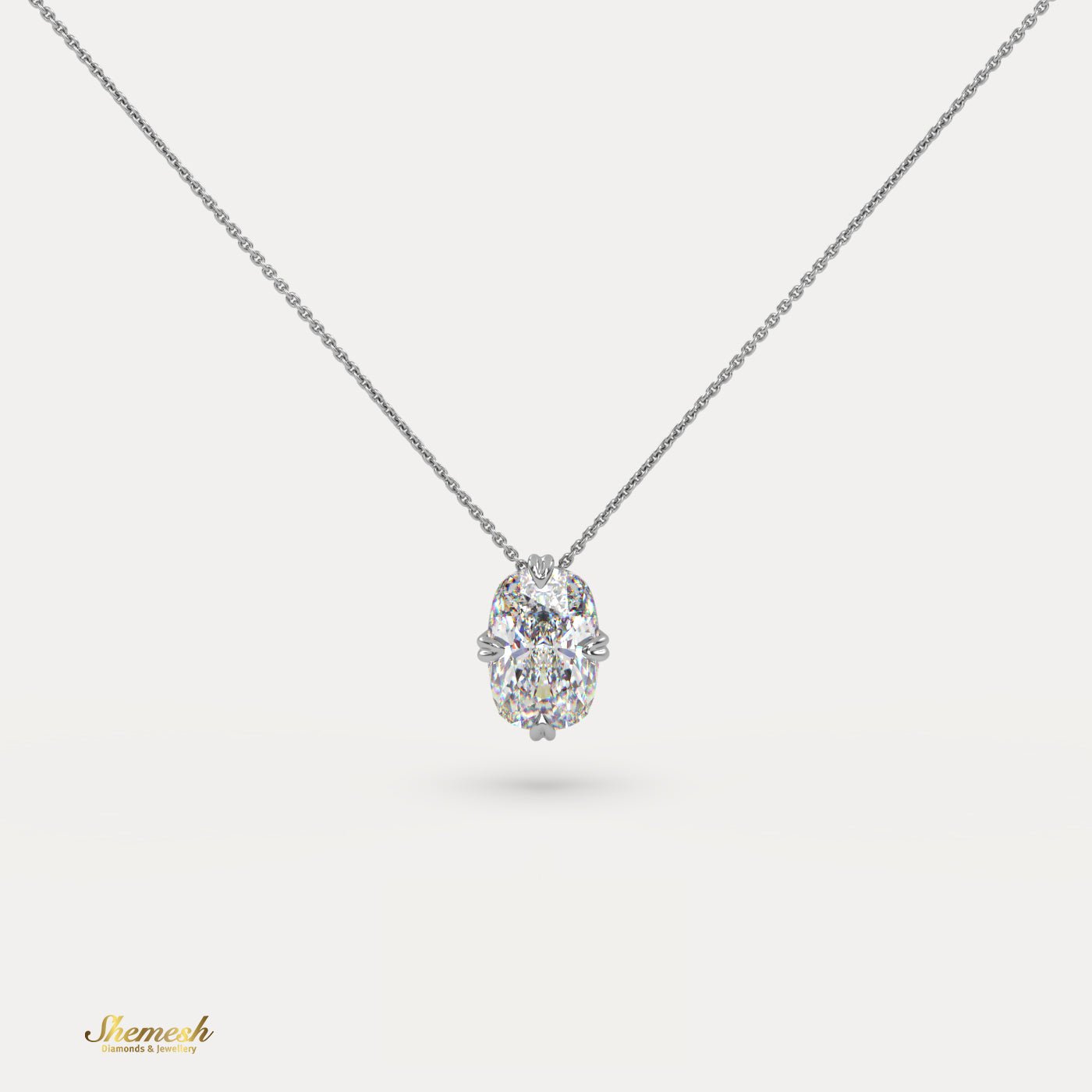 18K Gold 1.00 ct Cushion Diamond Solitaire Pendant - shemesh_diamonds