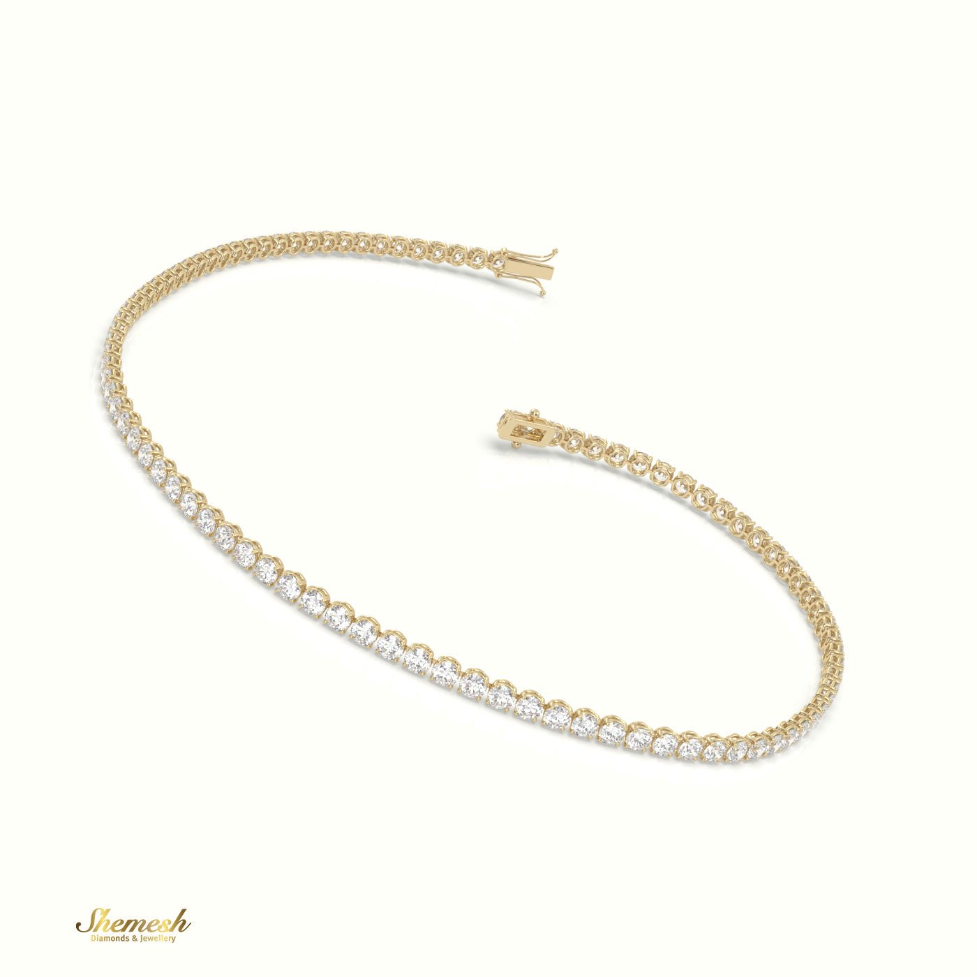 18K Gold Round Diamond Tennis Bracelet - shemesh_diamonds