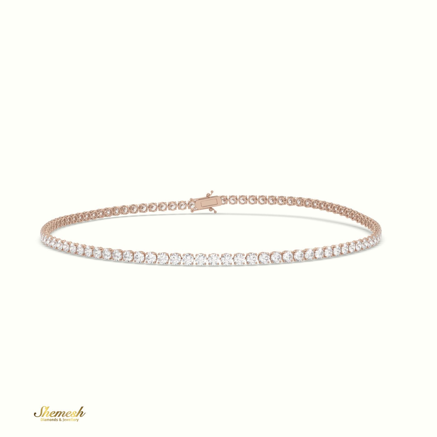 18K Gold Round Diamond Tennis Bracelet - shemesh_diamonds