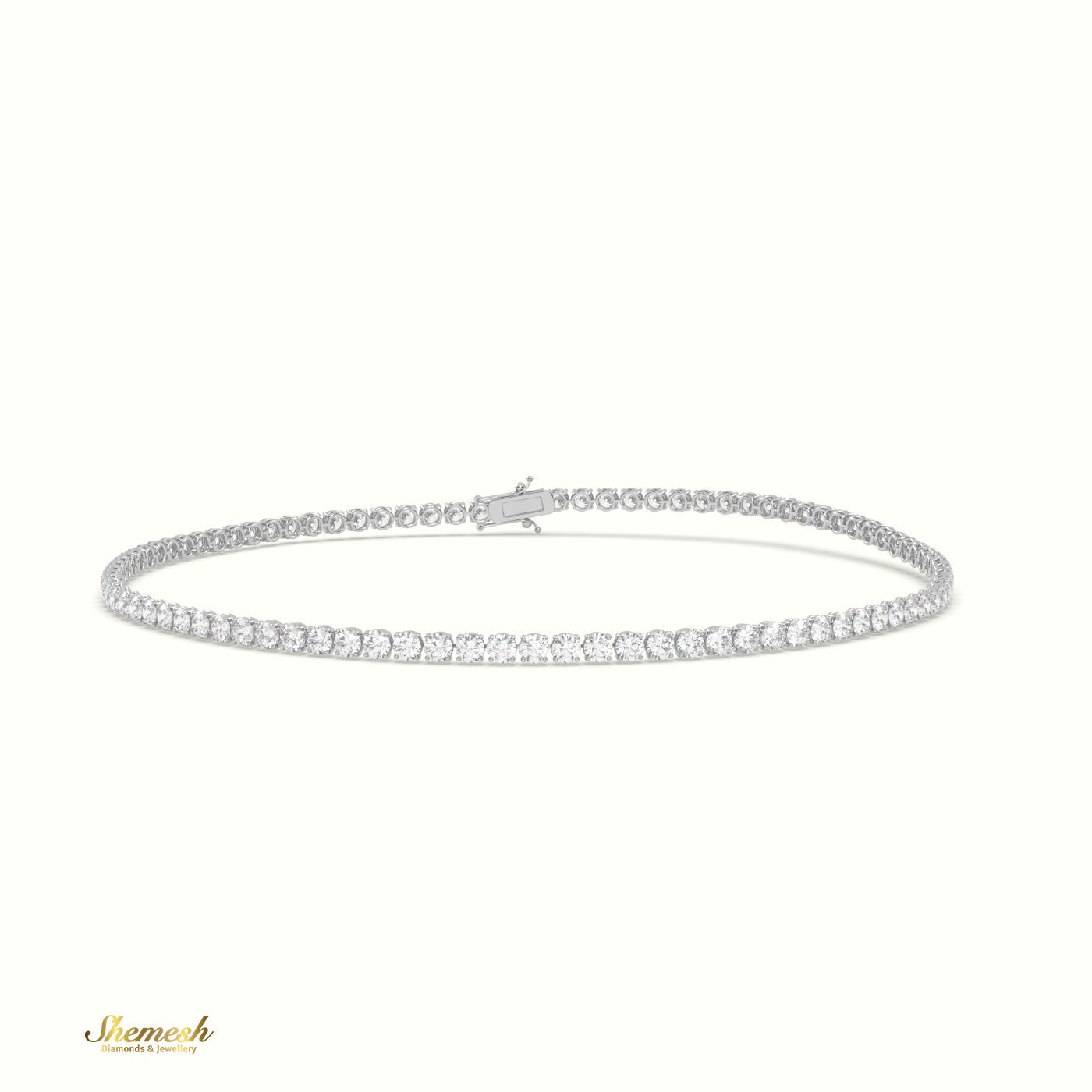 18K Gold Round Diamond Tennis Bracelet - shemesh_diamonds