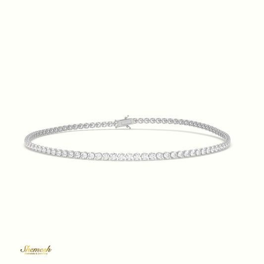 18K Gold Round Diamond Tennis Bracelet - shemesh_diamonds