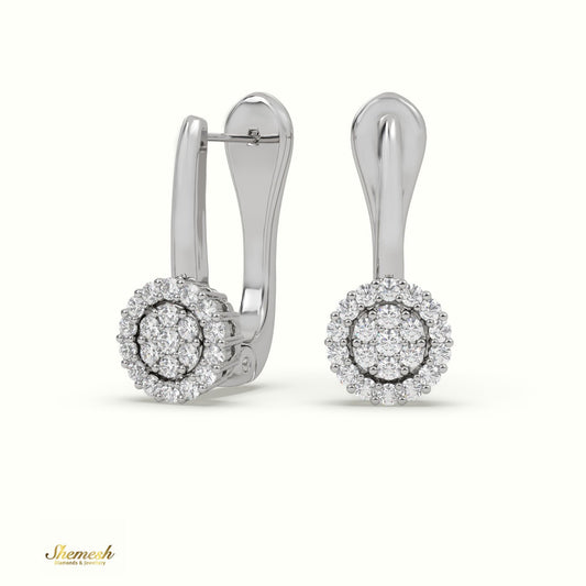 18K Gold Round Shape Diamond Earrings with Shared Prong Setting - shemesh_diamonds