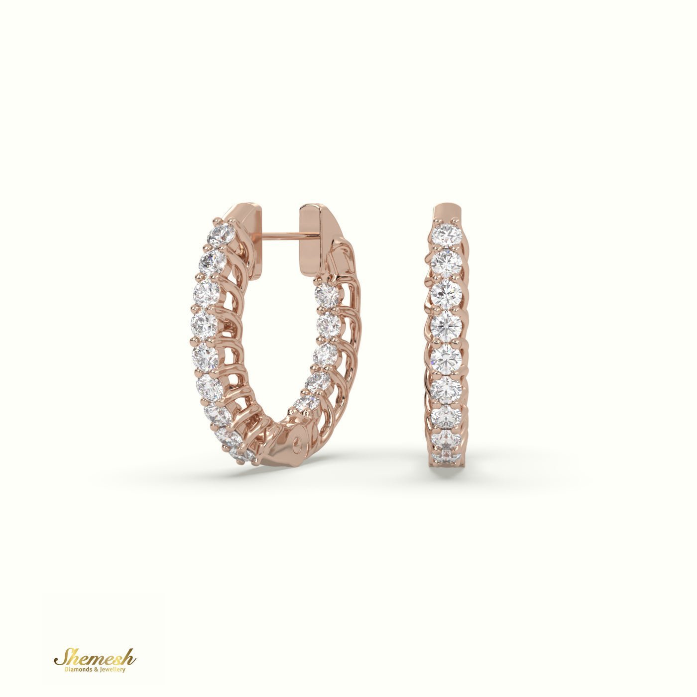 18K Gold Inside - Out Hoop Earrings - shemesh_diamonds