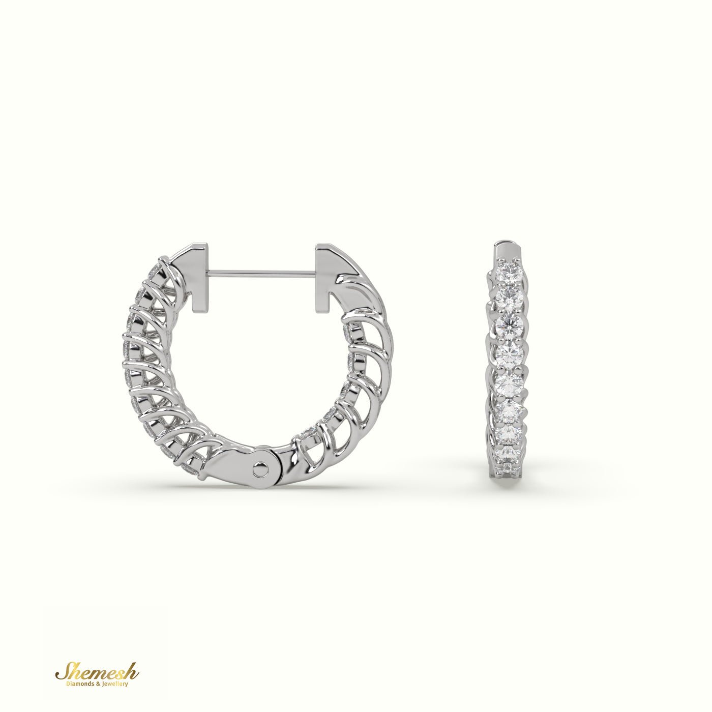 18K Gold Inside - Out Hoop Earrings - shemesh_diamonds