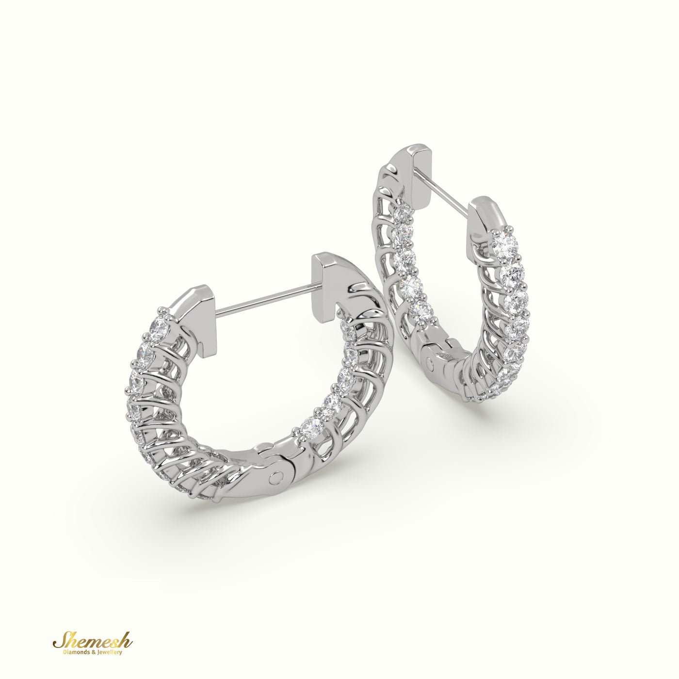 18K Gold Inside - Out Hoop Earrings - shemesh_diamonds