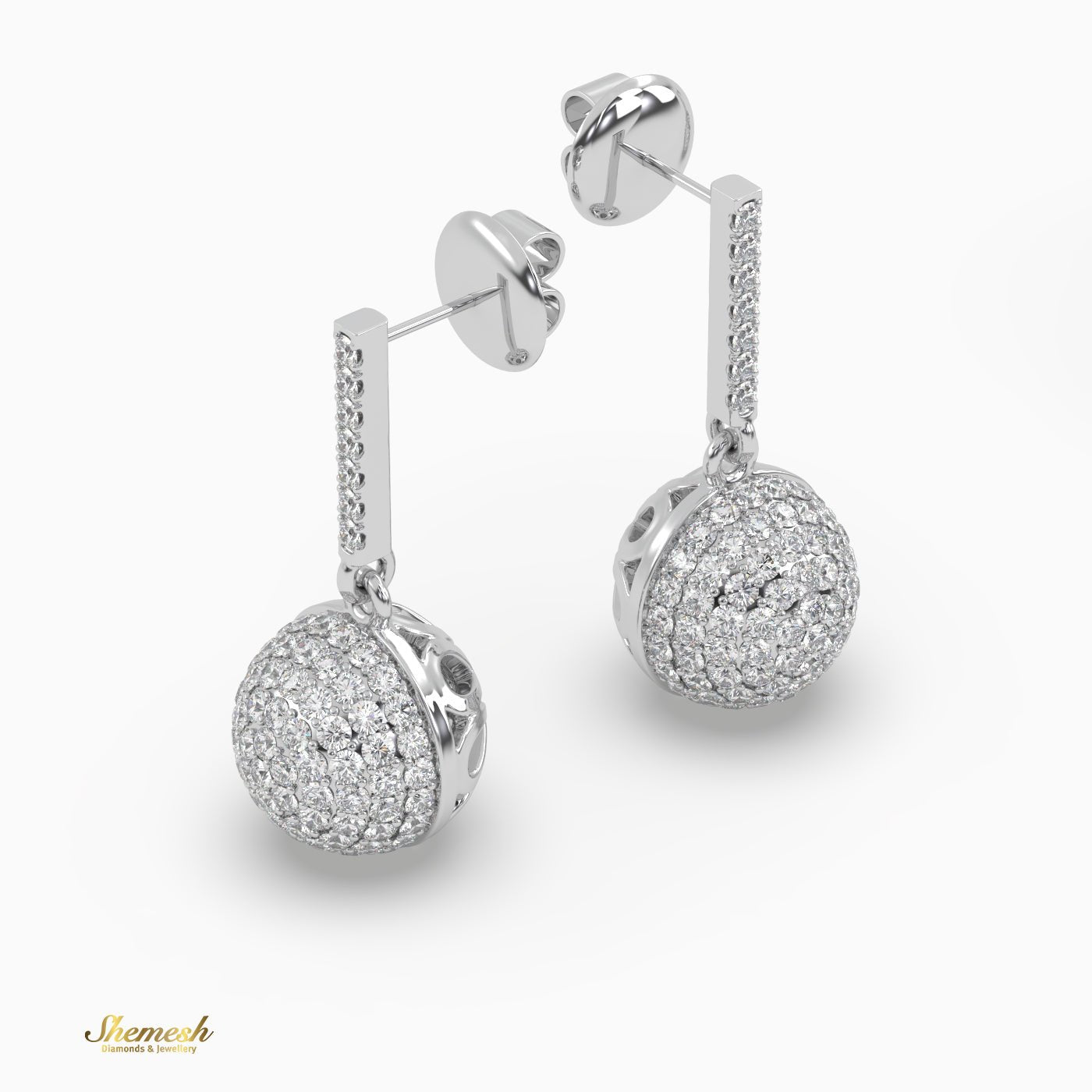 Round Brilliant Cut Dangle Earrings - shemesh_diamonds