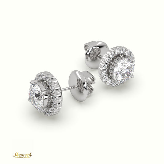 18K Gold Round Diamond Stud Earrings with Butterfly Back - shemesh_diamonds