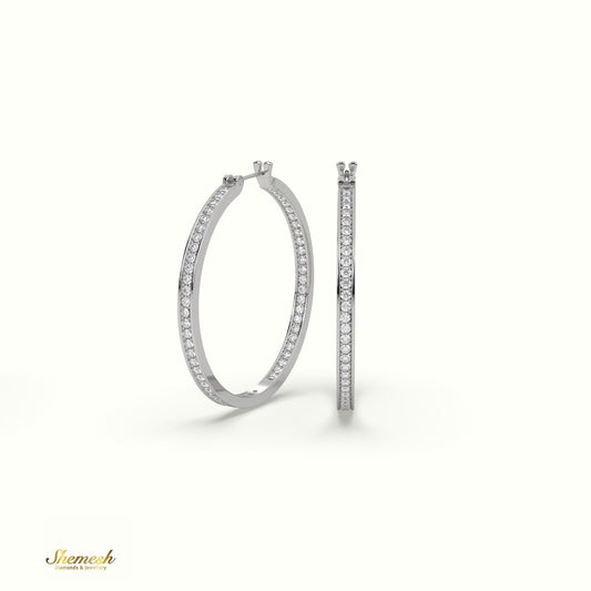 18K Gold Inside - Out Diamond Hoop Earrings - shemesh_diamonds