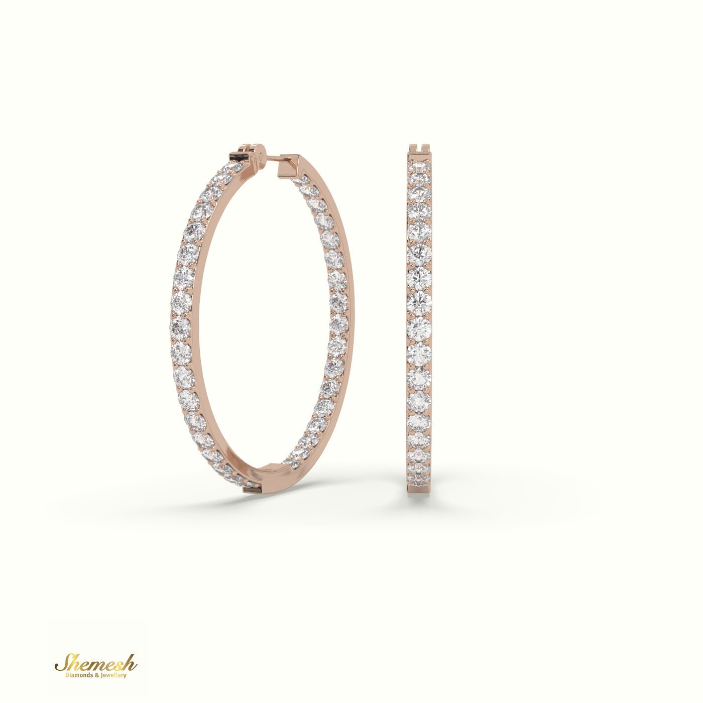 18K Gold Inside/Outside Skinny Diamond Hoop Earrings - shemesh_diamonds