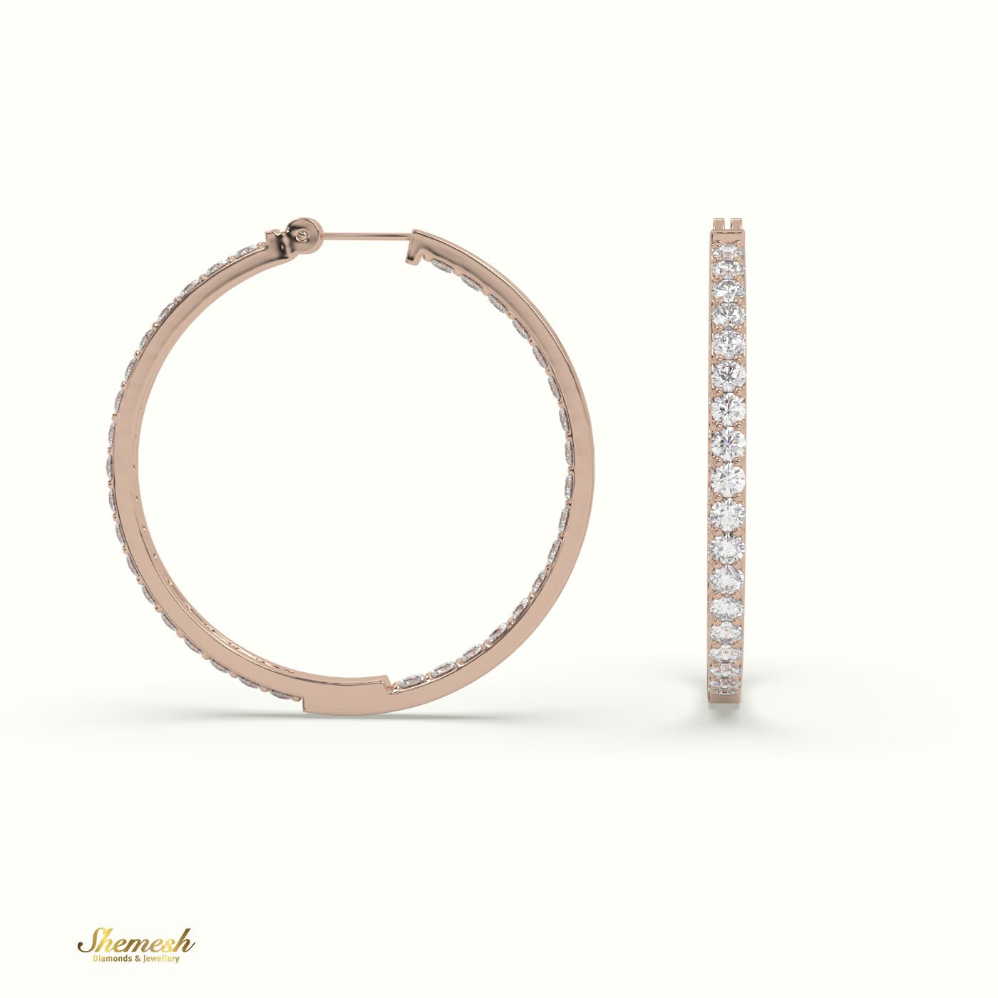 18K Gold Inside/Outside Skinny Diamond Hoop Earrings - shemesh_diamonds