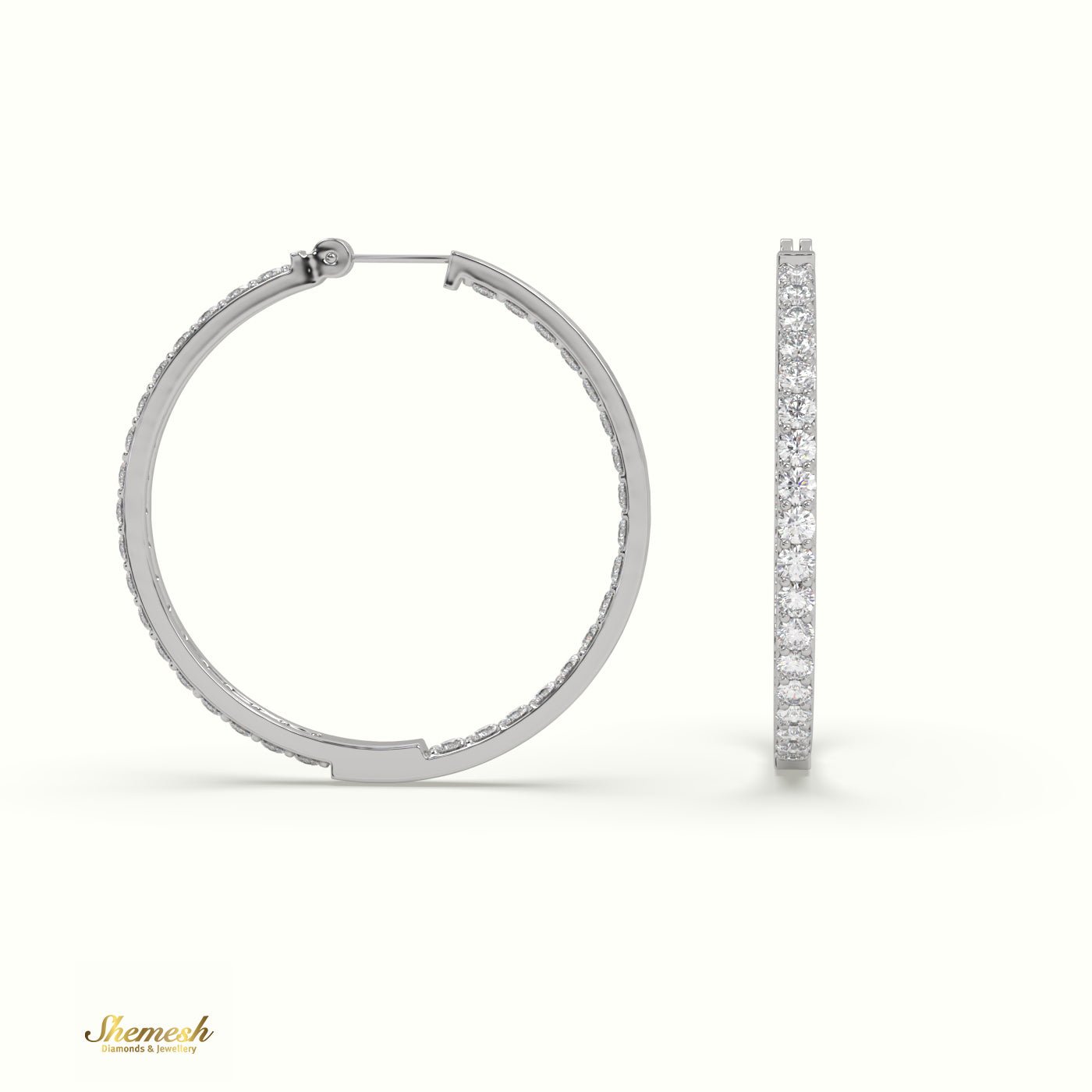 18K Gold Inside/Outside Skinny Diamond Hoop Earrings - shemesh_diamonds