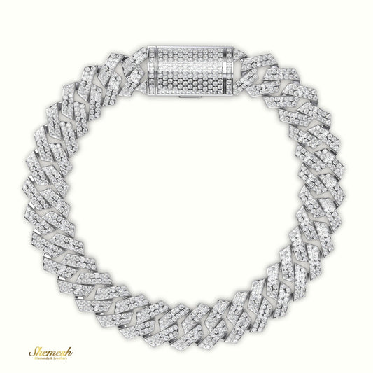 18K Gold 12mm Cuban Link Diamond Bracelet - shemesh_diamonds