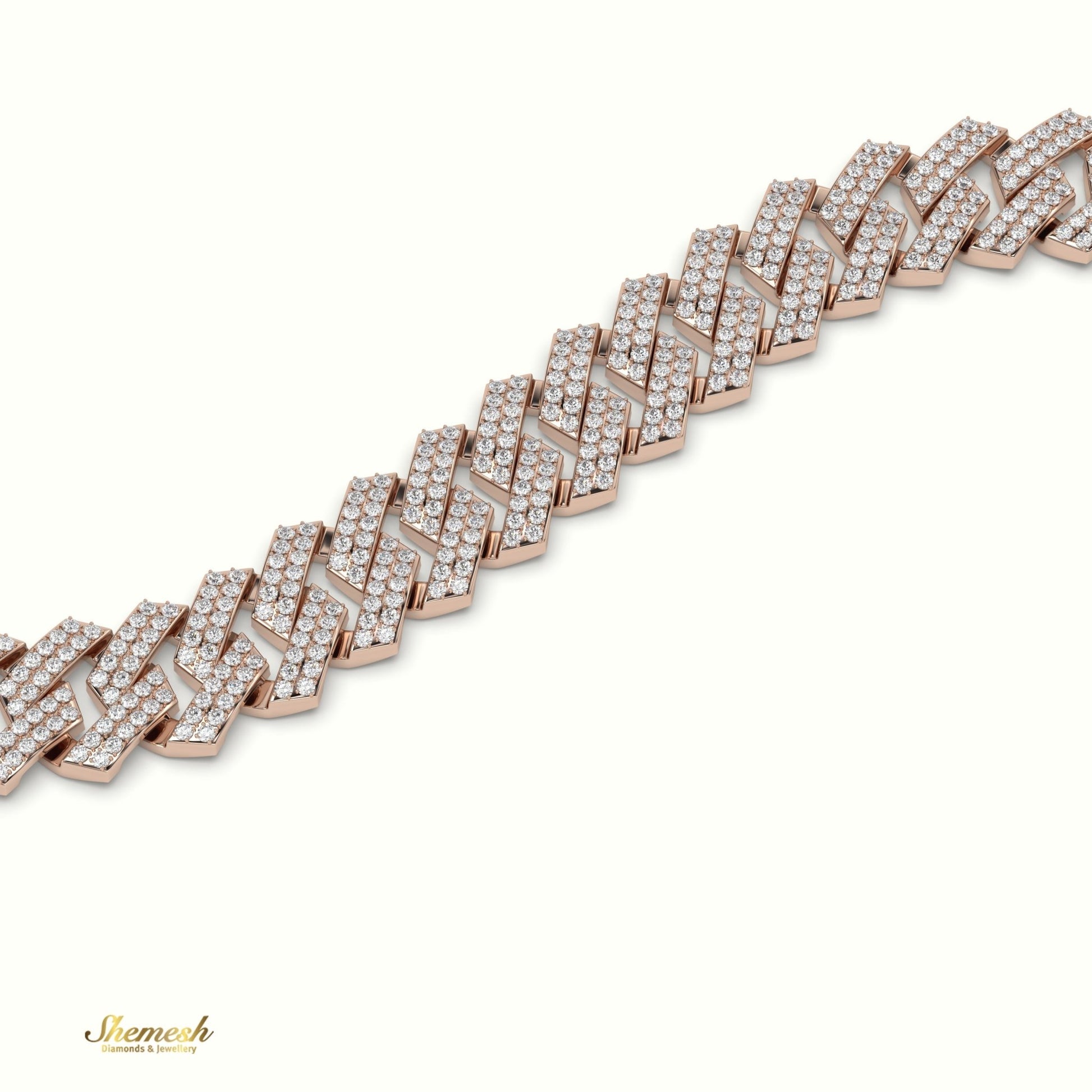 18K Gold 12mm Cuban Link Diamond Bracelet - shemesh_diamonds