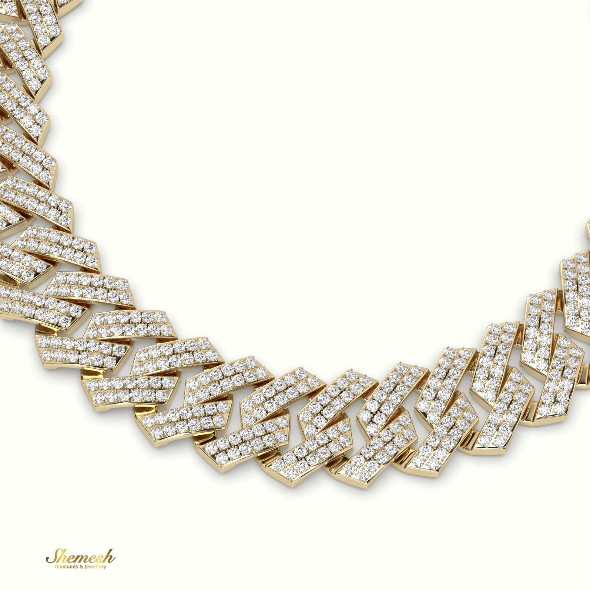 18K Gold 12mm Cuban Link Diamond Bracelet - shemesh_diamonds