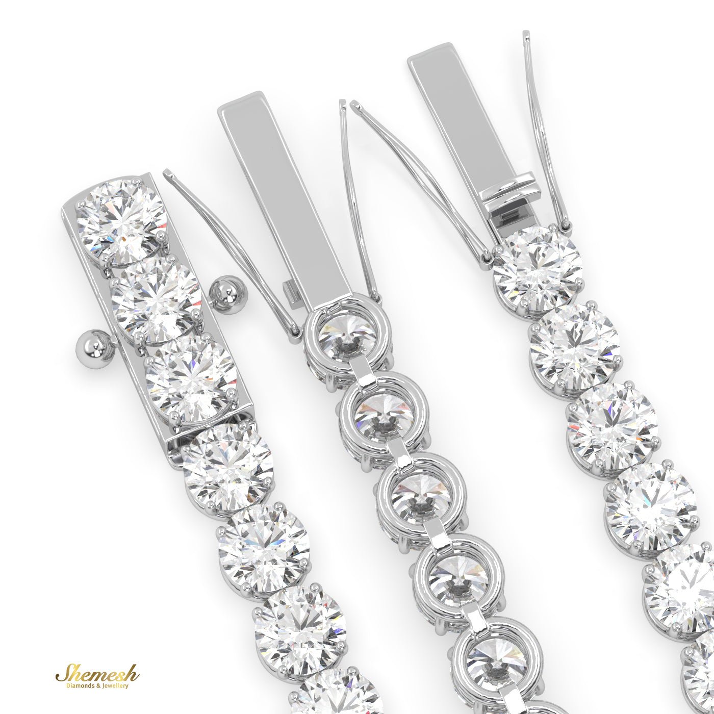 18K Gold 4.30mm 4 Prong Round Shape Diamond Tennis Bracelet in Round Setting - shemesh_diamonds