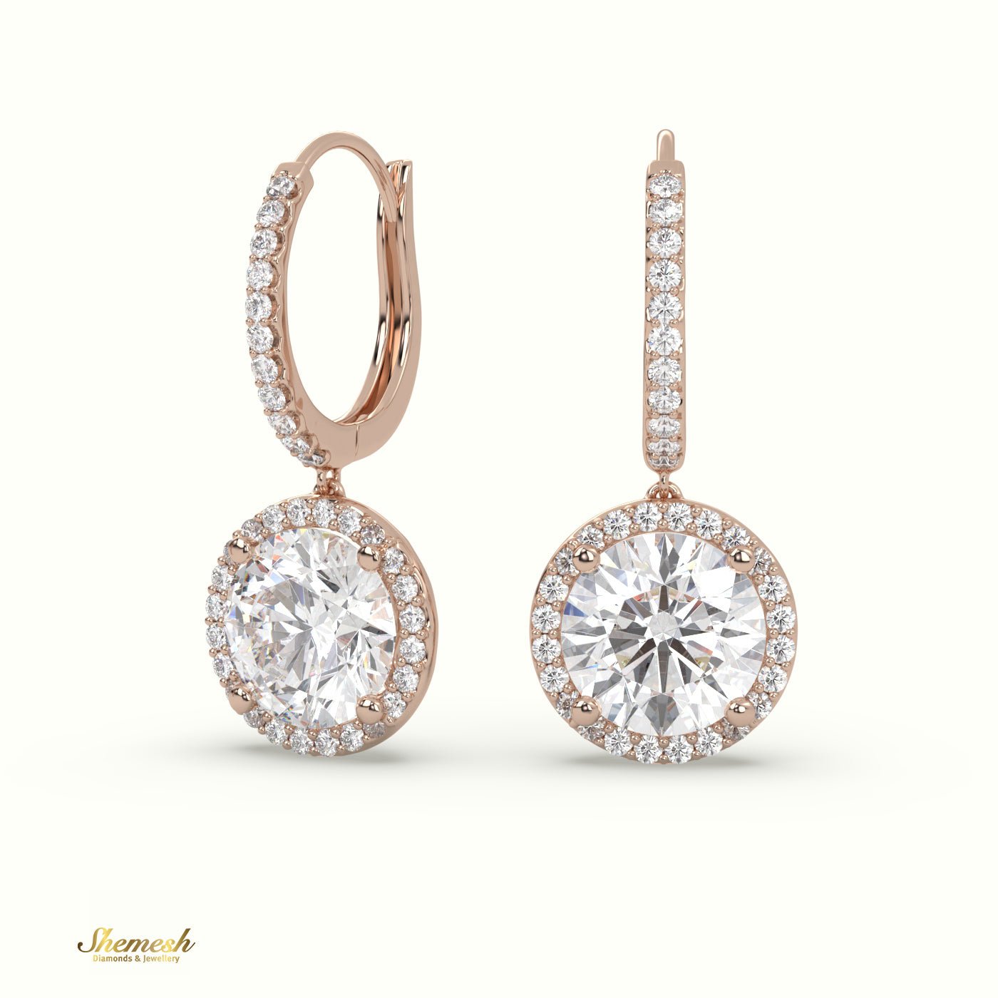 18K Gold 4 - Prongs Diamond Drop Earrings - shemesh_diamonds