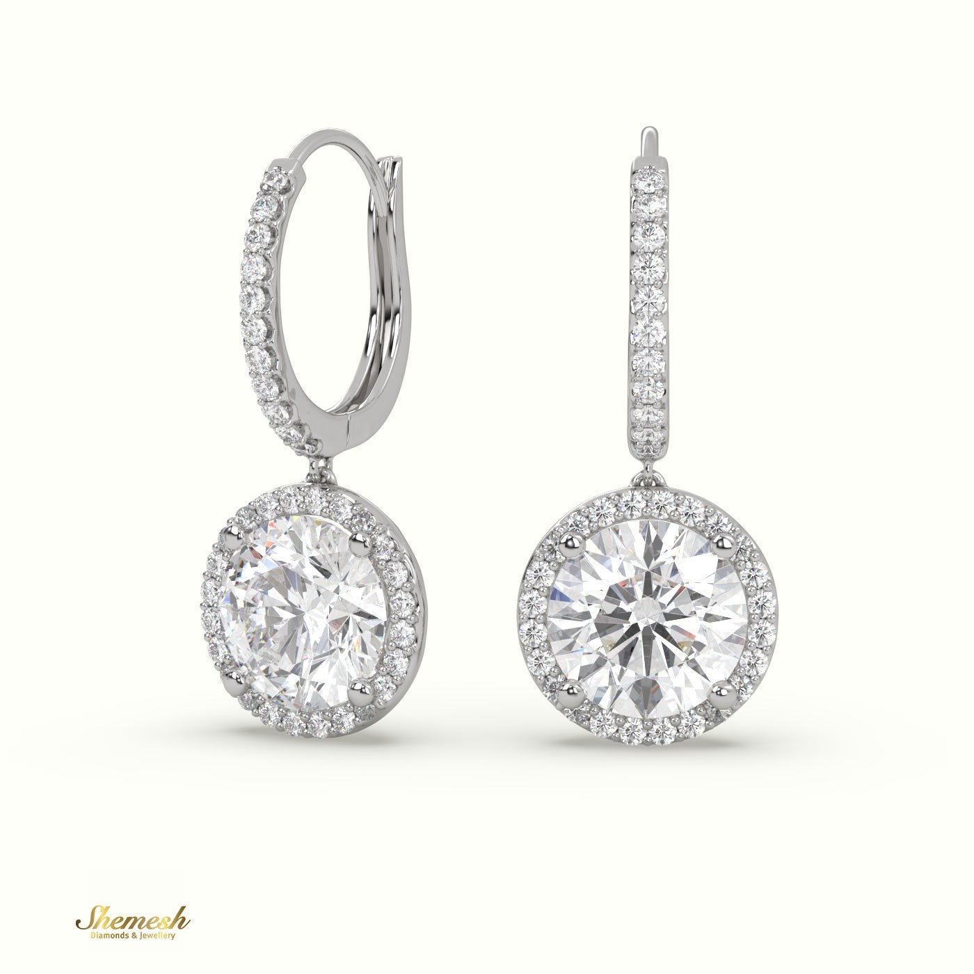 18K Gold 4 - Prongs Diamond Drop Earrings - shemesh_diamonds