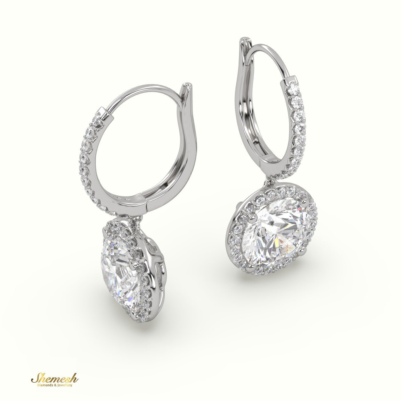 18K Gold 4 - Prongs Diamond Drop Earrings - shemesh_diamonds