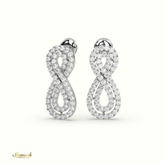 18K Gold Round Diamond Infinity Drop Earrings - shemesh_diamonds