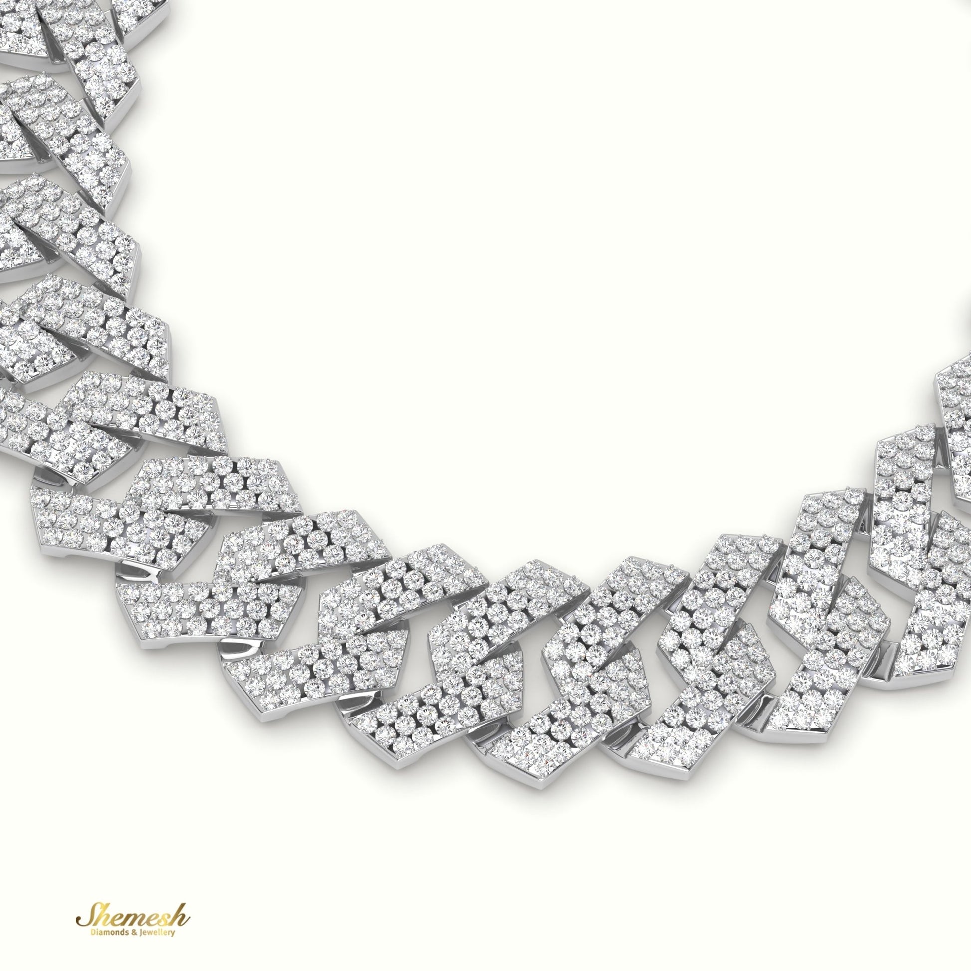 18K Gold 14mm Cuban Link Diamond Bracelet - shemesh_diamonds