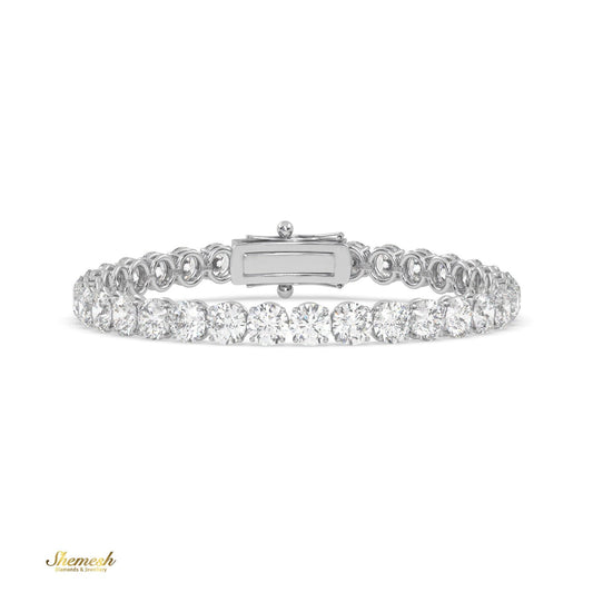 18K Gold 4 Prong Round Shape Diamond Tennis Bracelet - shemesh_diamonds