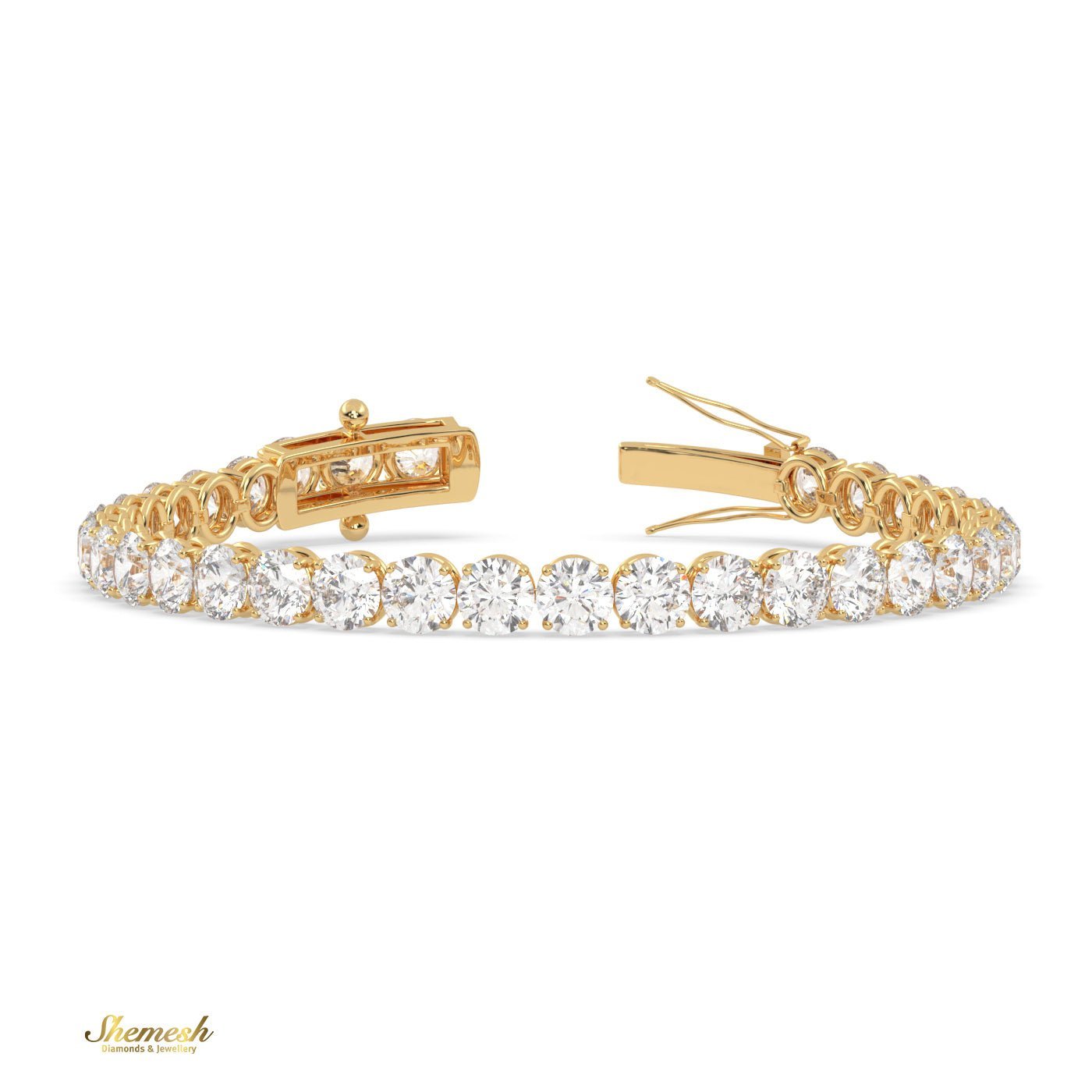 18K Gold 4 Prong Diamond Tennis Bracelet - shemesh_diamonds