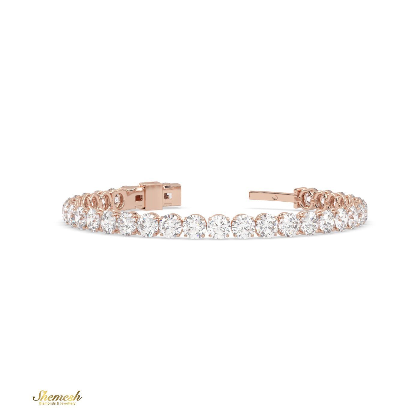 18K Gold 4 Prong Round Diamond Tennis Bracelet - shemesh_diamonds