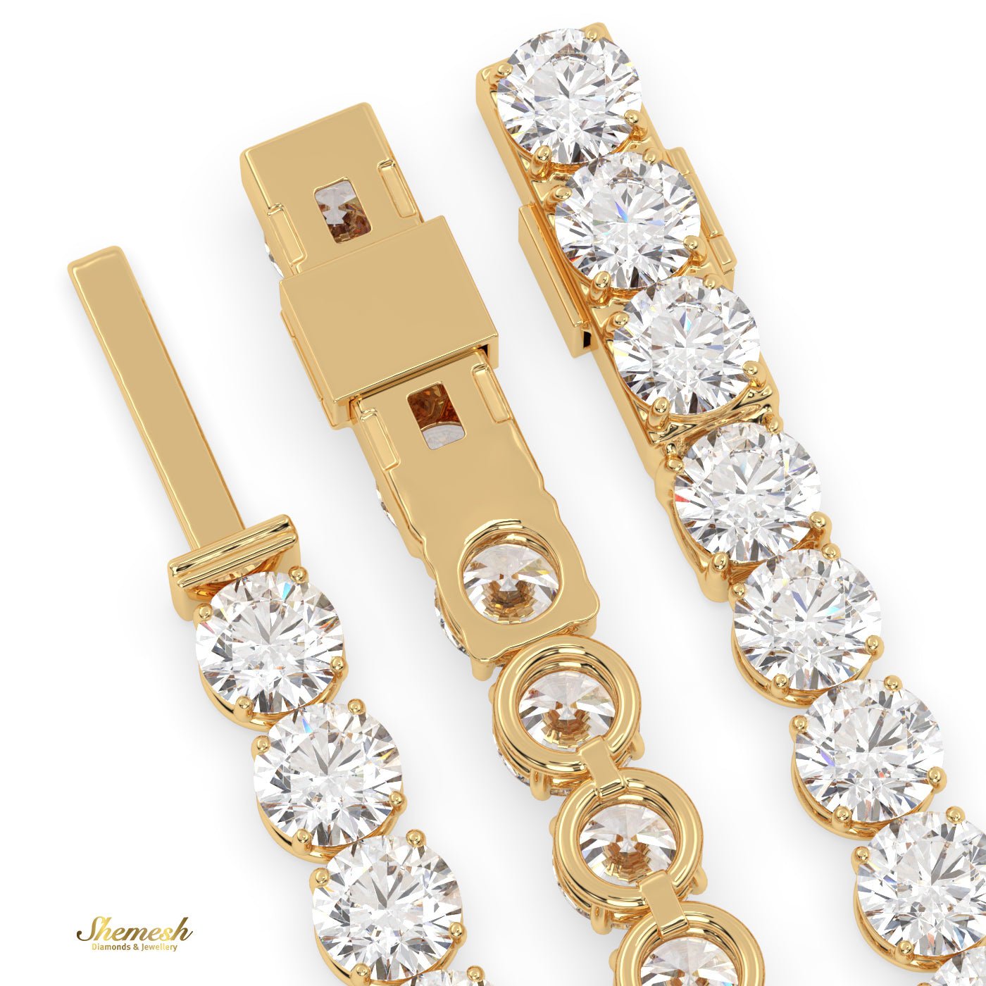 18K Gold 4 Prong Round Shape Diamond Tennis Bracelet - shemesh_diamonds