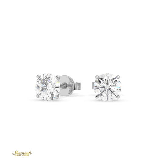 18K Gold Solitaire 4 prongs Stud Earrings - shemesh_diamonds