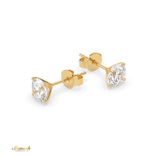 18K Gold Solitaire 4 prongs Stud Earrings - shemesh_diamonds