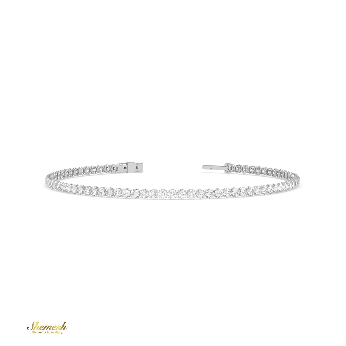 18K Gold Round - Cut Diamond Tennis Bracelet - shemesh_diamonds