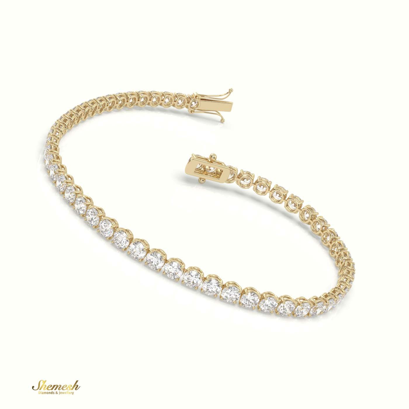 18K Gold 4 Prong Round Diamond Tennis Bracelet In Round Setting - shemesh_diamonds