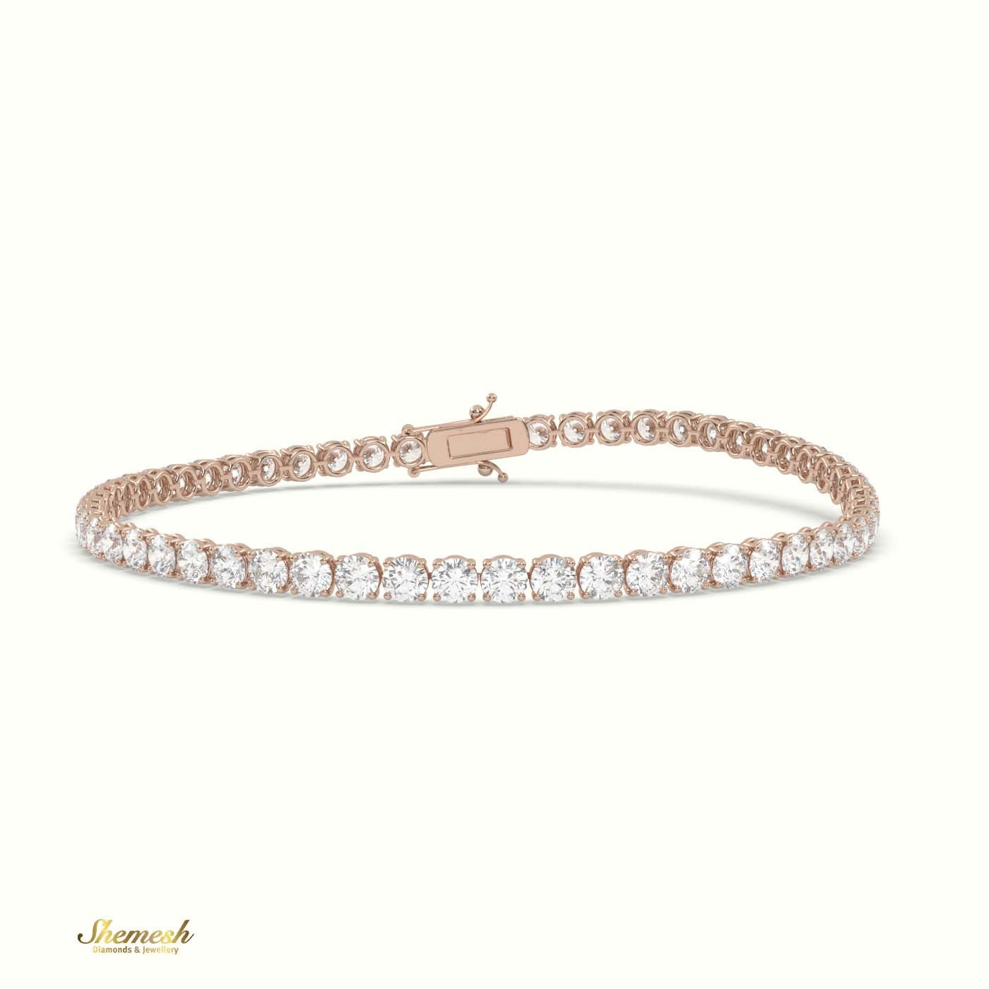 18K Gold 4 Prong Round Diamond Tennis Bracelet In Round Setting - shemesh_diamonds