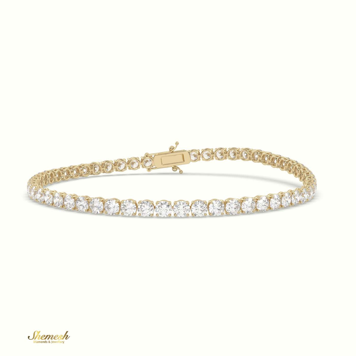 18K Gold 4 Prong Round Diamond Tennis Bracelet In Round Setting - shemesh_diamonds