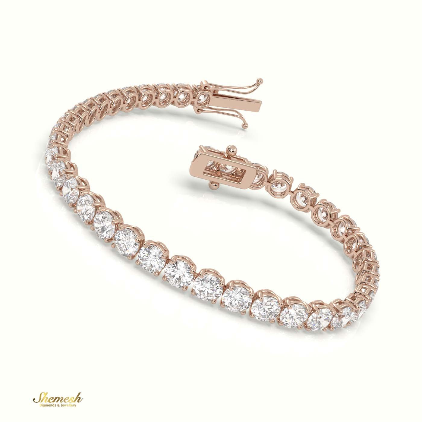 18K Gold 4.5mm Round Shape Diamond Tennis Bracelet In Round Setting - shemesh_diamonds