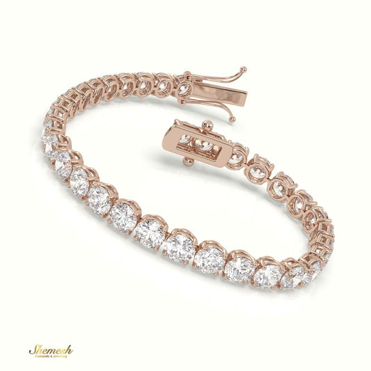 18K Gold 5.0 mm Round Shape Diamond Tennis Bracelet In Round Setting - shemesh_diamonds