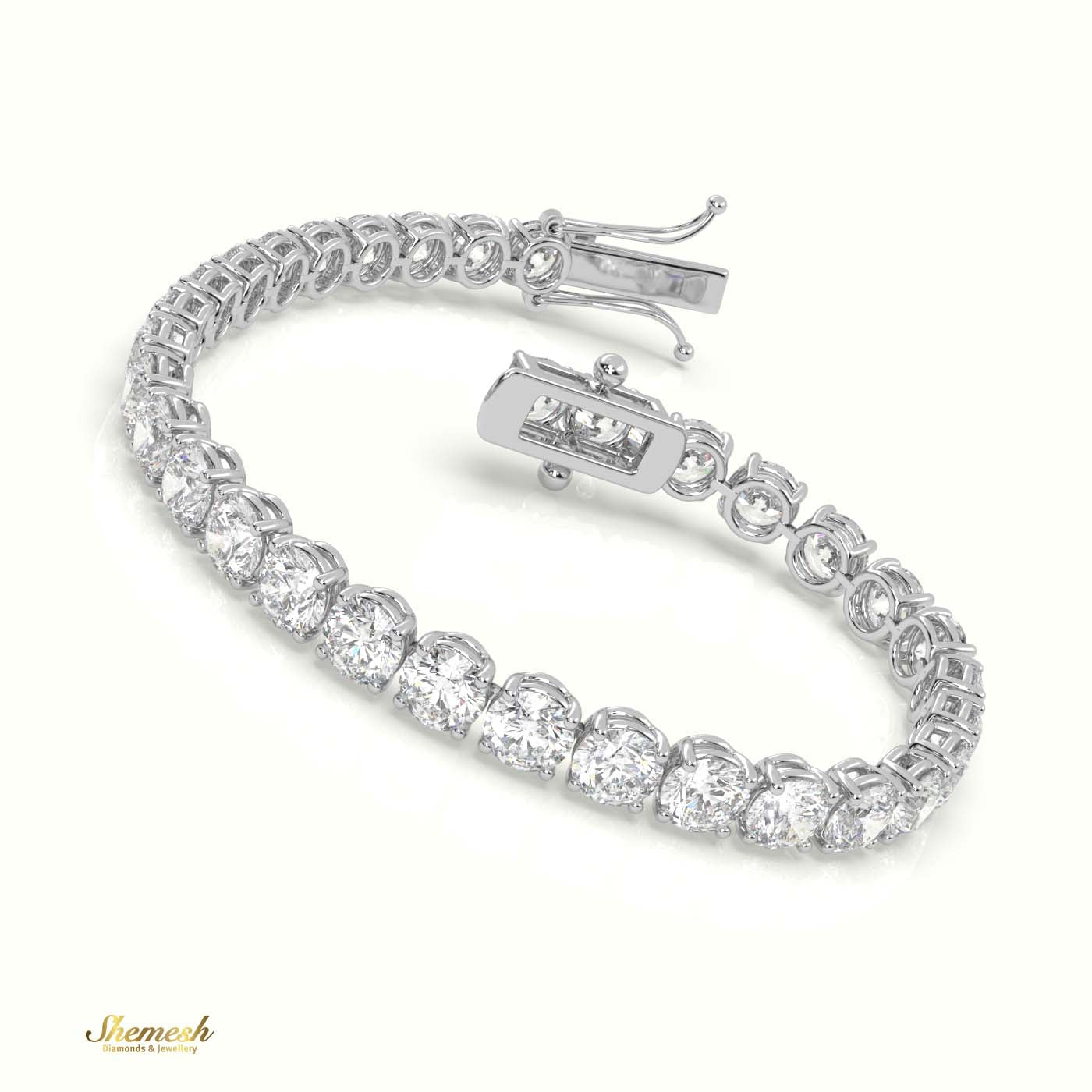 18K Gold 5.0 mm Round Shape Diamond Tennis Bracelet In Round Setting - shemesh_diamonds